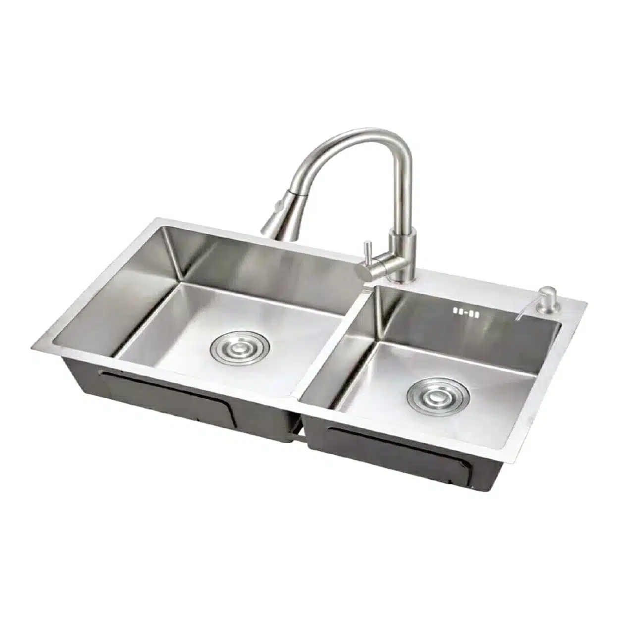 Chậu Rửa Bát Inox Bóng 2 Hố Lệch CRB-8201L