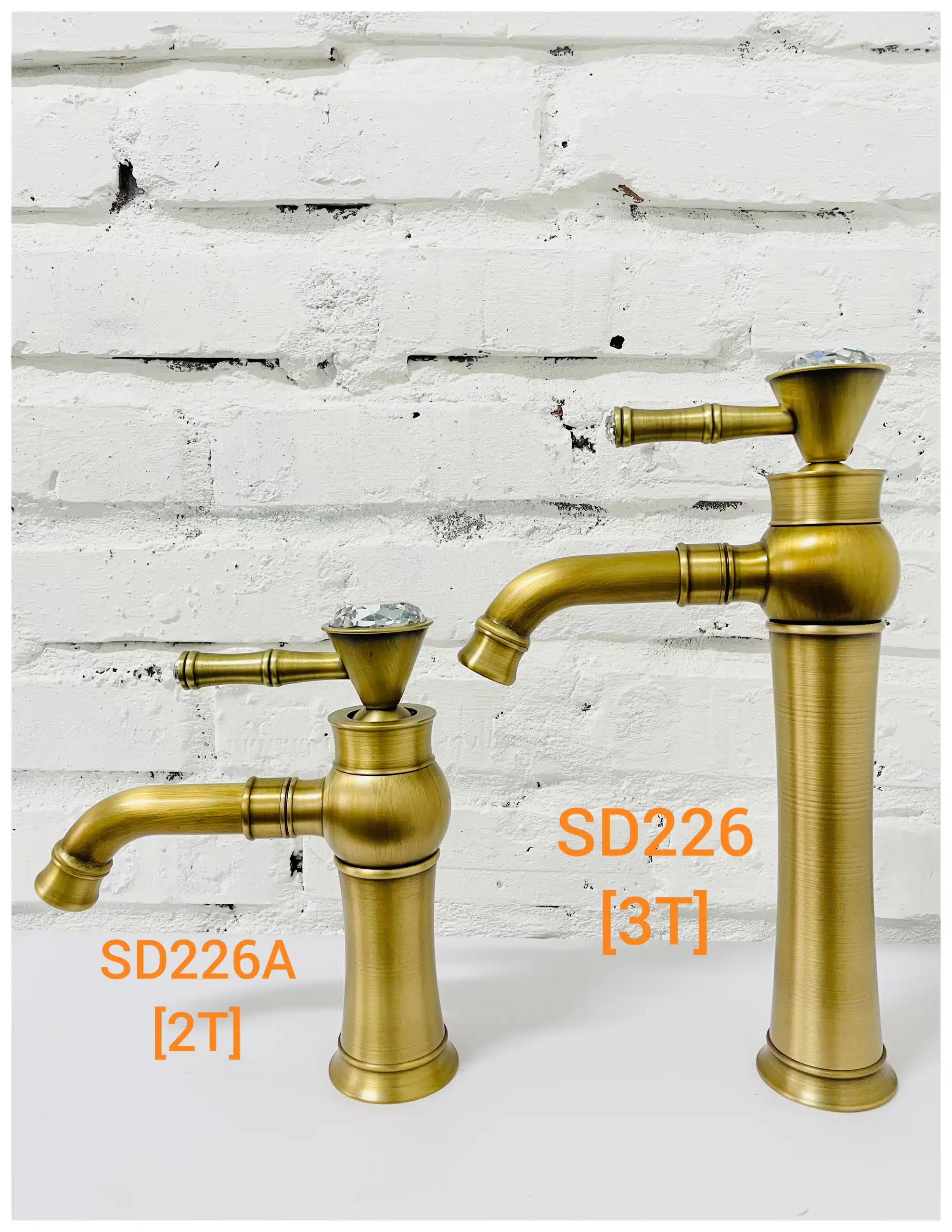 VÒI LAVABO NÓNG LẠNH KC. SD226A : Loại Thấp 20 Cm
